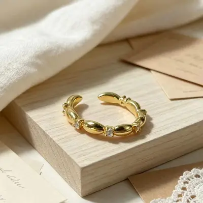 Sieben-Stein-Vintage-Ring, verstellbar