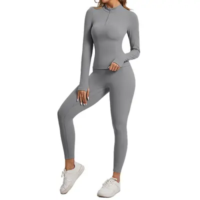 Damen Sportset Herbst Winter Pilates Yogabekleidung - 13