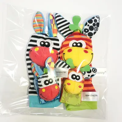 Sozzy Newborn Baby Wrist Rattle and Sock Set, 0+ Years, Early Education Toy - 7