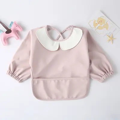 Long-Sleeve PU Baby Feeding Bib, Waterproof, for Kids - 7