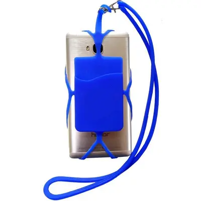 Silicone cord phone case card holder for Apple Android
