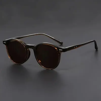 Retro Small Round Frame Unisex Sunglasses with UV Protection - 9