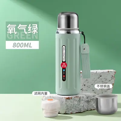 316 paslanmaz çelik termos, 1 litre kapasiteli, askılı outdoor şişe - 9