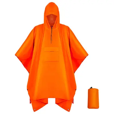 Cape raincoat sunshade multifunctional 3-in-1 ground mat backpack mountaineering outdoor camouflage tactical hooded cape poncho - 9