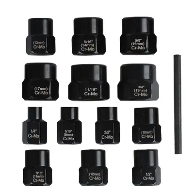 Yunbei 14-Piece Nut Extractor Set for Damaged Hex Nuts