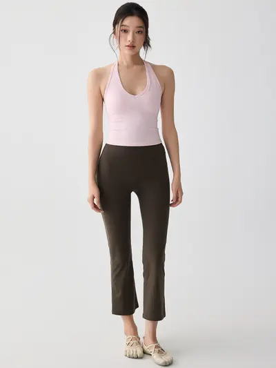 Damen Yogahose mit Mikro-Flare, Sommer, 7/8-Länge