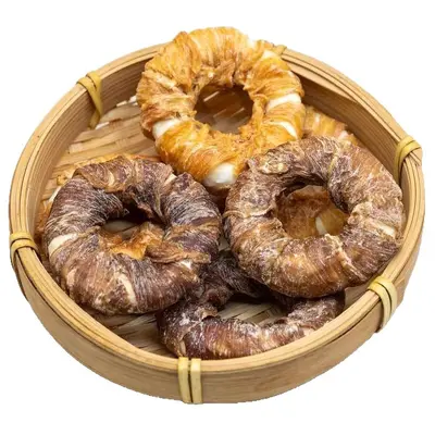Dog Rawhide Chicken and Duck Donut Chew Treat for Small and Medium Dogs - 6