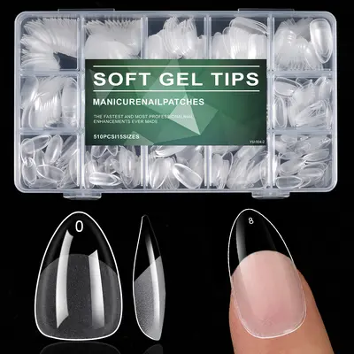 Short Ballet Almond Press-On Nails, Semi-Matte, No Filing Required - 9