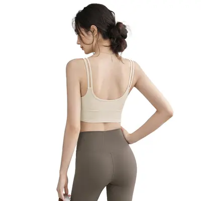 Women's Slip Yoga Tank Top with Built-in Bra Pads, Backless, Running and Fitness - 5