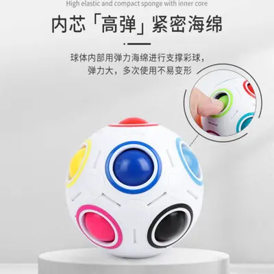 儿童彩虹球魔方 12孔减压智力玩具 解压魔力球 活动礼品玩具批发 - 4