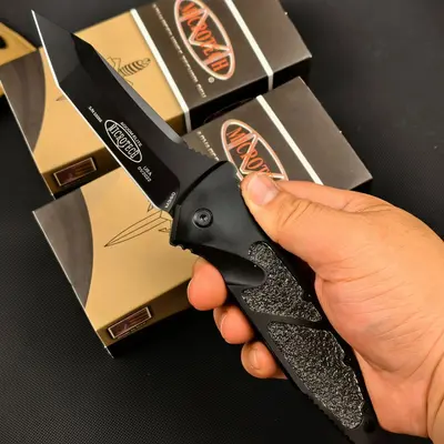 Microtech havacılık alüminyumlu katlanır EDC cep bıçağı - 7