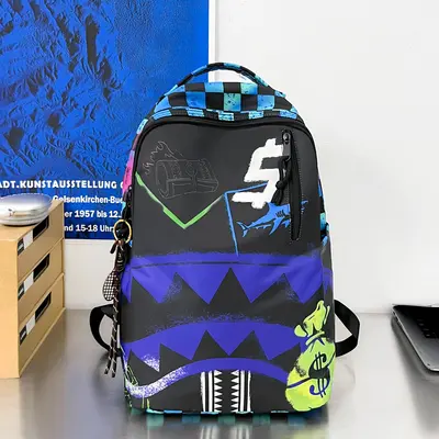 Men's Casual Backpack, Mid-Size Student Laptop Bag, Camouflage Pattern - 7