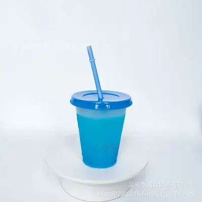 475ml tek katmanlı soğukta renk değiştiren bardak Gıda sınıfı PP spor su bardağı Seyyar satış soğuk içecek bardağı Stokta logo baskısı yapılabilir - 11
