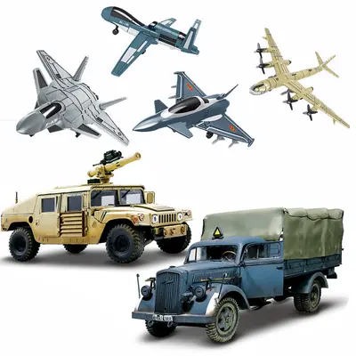 Çocuklar için Uçak ve Tank Yapı Blok Seti, Sökülüp Takılabilir Araba - 5