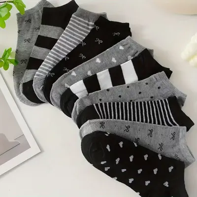 Women's Moisture-Wicking Short Socks, Solid Color, Summer Style - 10