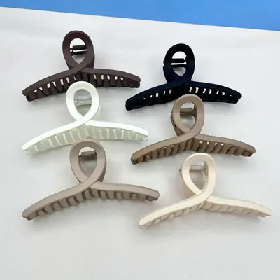Oufile frosted texture grip large cross shark clip high ponytail hair clip hair accessories back of head wholesale