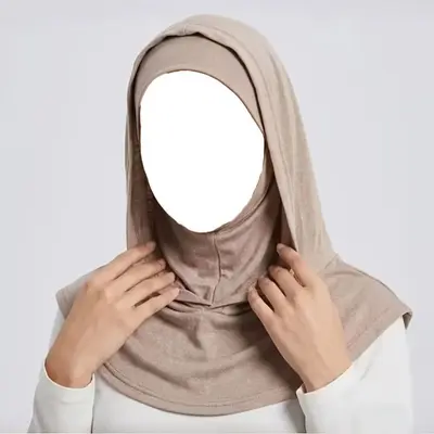 One-Piece Balaclava Liner Hat with Elastic Cotton Scarf and Hood