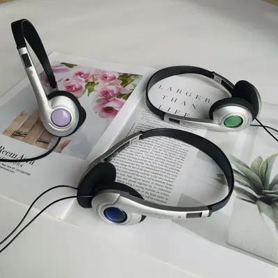 Kabelgebundener Over-Ear-Kopfhörer, Retro-Campus-Design, extra leicht, kompatibel mit Appl - 2