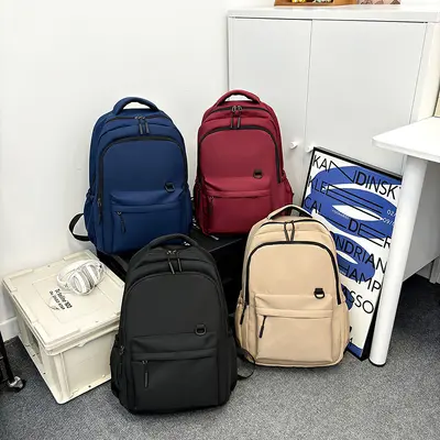 Herren- und Damen-Rucksack mit Laptop-Fach, einfarbig