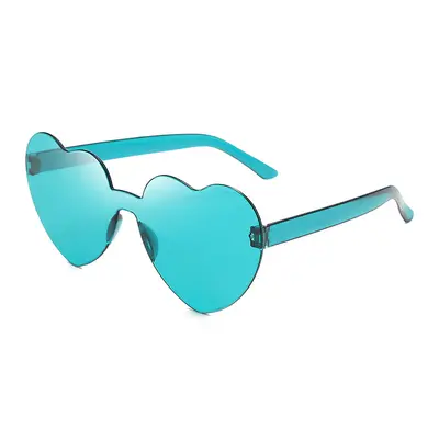 Heart-Shaped Frameless Jelly Color Sunglasses - 11