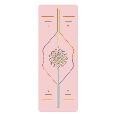 Rainbow PU Yoga Mat, Natural Rubber, Non-Slip with Alignment Lines - 6