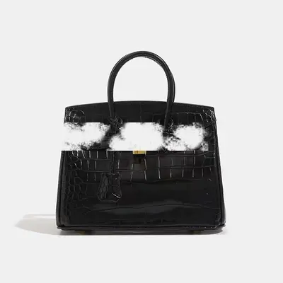 Crocodile-Embossed Women's Shoulder Bag, Large Capacity - 11