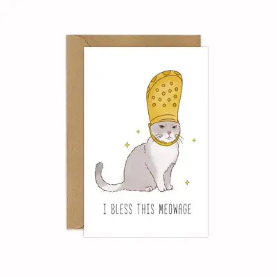 Funny Cat Meme Wedding Card, Anniversary Greeting Card