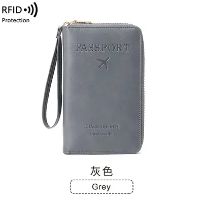Cross-Border 2023 New RFID Long Passport Holder Ticket Storage Document Bag Multifunctional Travel Zipper Passport Bag - 13
