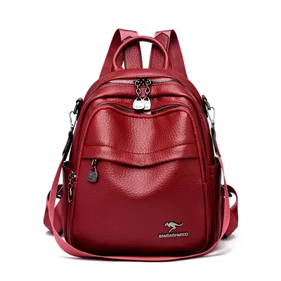 Soft Leather Backpack, Large Capacity, Multifunctional Travel Backpack - 8