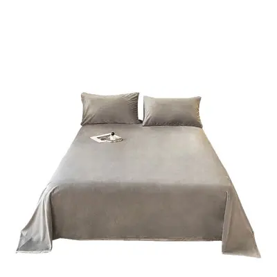Klasse-A Mutter-Baby-Baumwollflanell-Bettlaken, verdickt, einfarbig, Milchflanell-Bettwäsche, Winter-Fleece, warm, Studenten-Schlafsaal-Bettwäsche, dreiteiliges Set