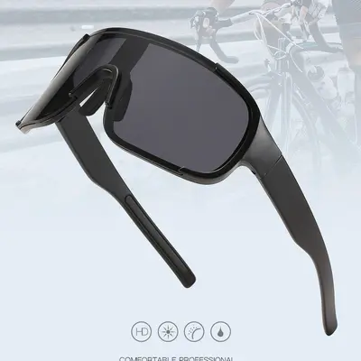 Outdoor-Radbrille, einteilig, winddicht, silberner Rahmen - 9