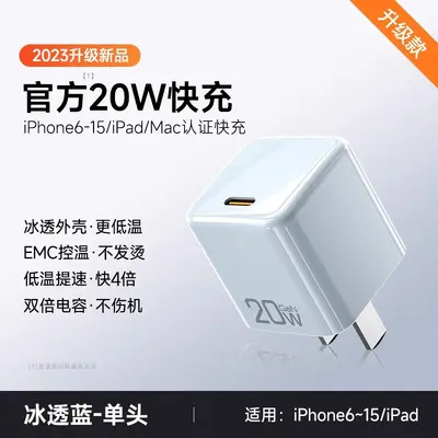 20W Gallium Nitride Charger with Dual Type-C Cable, 3C Certified - 10