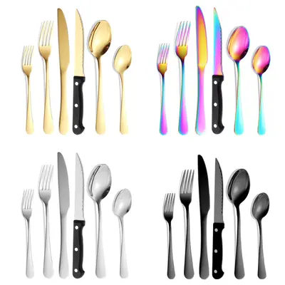 1010 Stainless Steel Cutlery Set, 24/48/72 Pieces, Hotel Western Steak Knife Fork Spoon