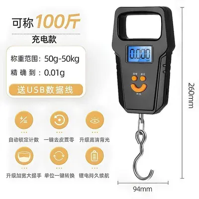 Electronic scale 50kg commercial portable with hook
