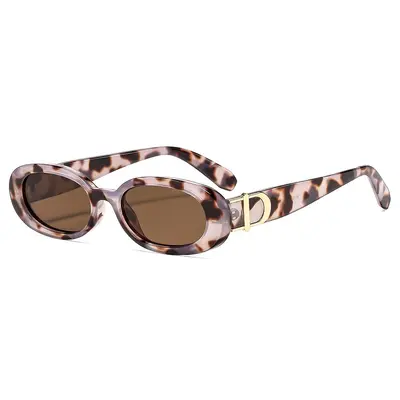Retro Oval Small Narrow-Frame Women's Sunglasses, Summer UV Protection - 13