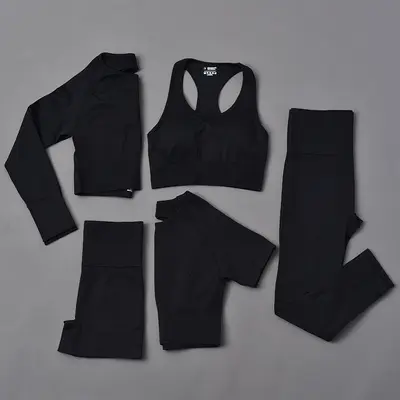 Avrupa ve Amerikan yeni yoga giyim seti profesyonel spor yoga pantolonları koşu kalça kaldırma dikişsiz spor çıplak sutyen toptan - 9