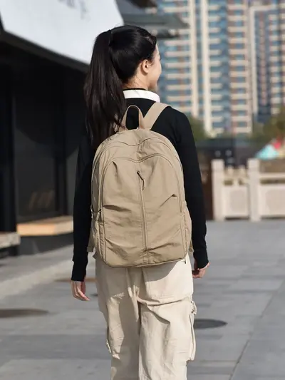 Koreanischer minimalistischer Rucksack, neues Modell, Schulrucksack, lässiger Studentenrucksack, Wanderrucksack für Outdoor-Reisen, faltbar, vielseitig kombinierbar - 2