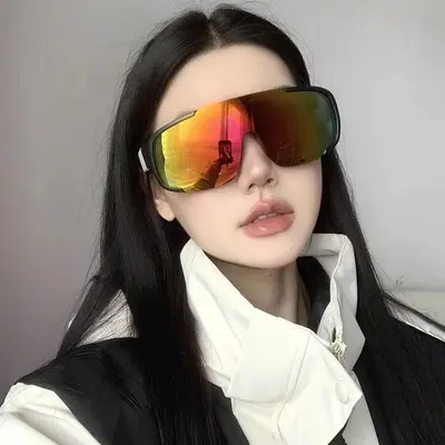 Night Cycling Glasses, Large Frame, Windproof, Clear Lens - 13