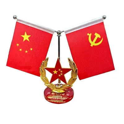 Car Dashboard Desktop Ornament, Five-Pointed Star and Red Flag - 5