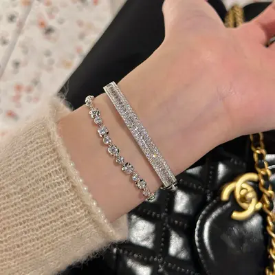 Französisch Retro-Stil Zirkon-Spangen-Armband leichte Luxus-Schmuck
