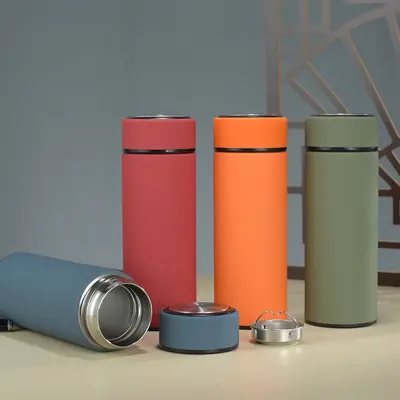 Thermobecher Edelstahl 304 mit Deckel tragbar individuelles Logo - 4