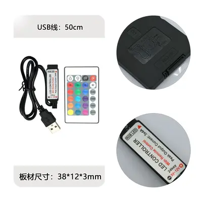 Kızılötesi 24 tuşlu usb denetleyicili renkli ışık, kızılötesi led ışık şeridi uzaktan kumandalı led dimmer ile rgb ışık