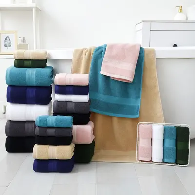 Pamuklu Havlu Seti Banyo Havlusu 3'lü 6'lı