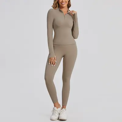 Damen Sportset Herbst Winter Pilates Yogabekleidung - 5