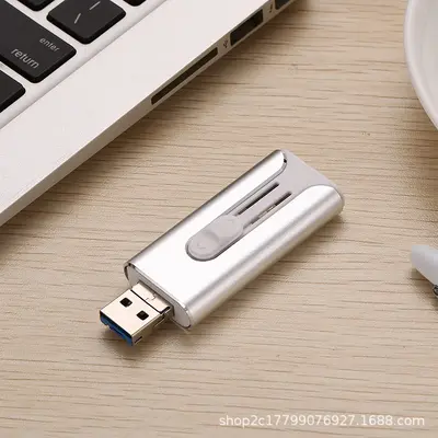 Эксклюзивная трансграничная 3-в-1 флешка для телефона с USB, конструкция выдвижного типа, совместима с интерфейсами Apple, Android и Type-C, подарок для компьютерной внешней торговли, 1T