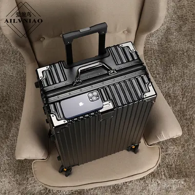 Aluminiumrahmen-Koffer PC Geschäftswagen Universalrollen-Koffer Student 26 Zoll großformatiger verschlüsselter Kasten Kabinengröße Koffer - 11