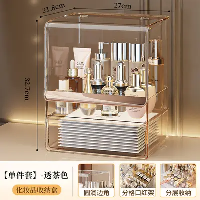 Kosmetik Aufbewahrungsbox Schreibtisch Staubschutz Frisiertisch Hautpflege Lippenstift Regal transparente Aufbewahrungsbox Acryl - 13