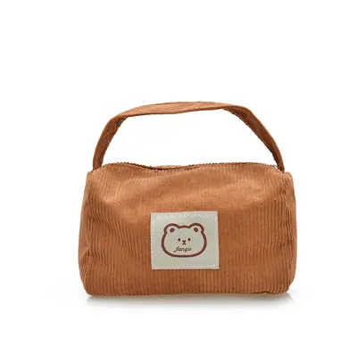 Einfarbige Kosmetiktasche als Handtasche, minimalistischer koreanischer Stil - 9
