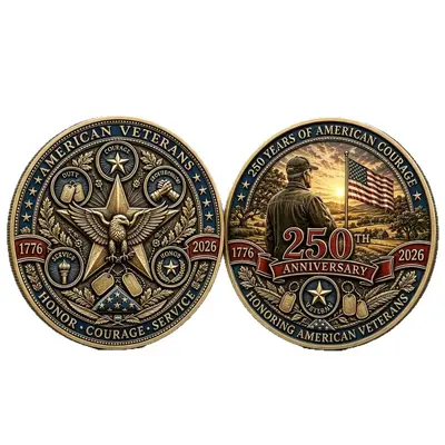 Cross-border New Arrival In-Stock 3D Flat Commemorative Coin Firefighter Challenge Coin Souvenir Coin