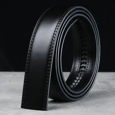 Kopflose Ledergürtel 3,0 Breite Herrenleder ohne Kopf automatische Schnalle reines Rindsleder Hosen Ledergürtel Trend ohne Schnalle kopflos - 2